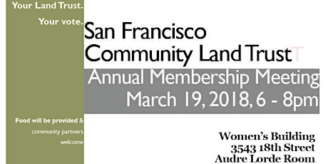 San Francisco Community Land Trust Annual Membership Meeting  primary image