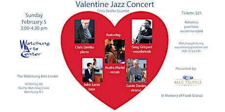 Watchung Arts Center presents a Valentine's Jazz Concert primary image