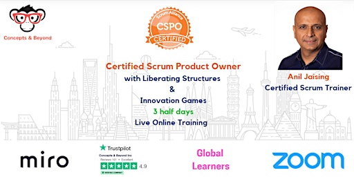 Imagen principal de Certified Scrum Product Owner (CSPO) - Live Online