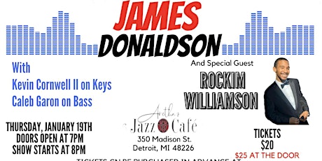 James Donaldson at Aretha’s Jazz Cafe wsg Rockim Williamson primary image