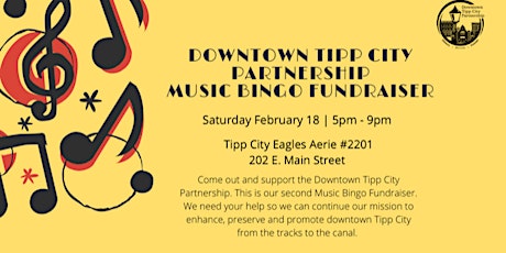 Downtown Tipp City Partnership Music Bingo Fundraiser primary image