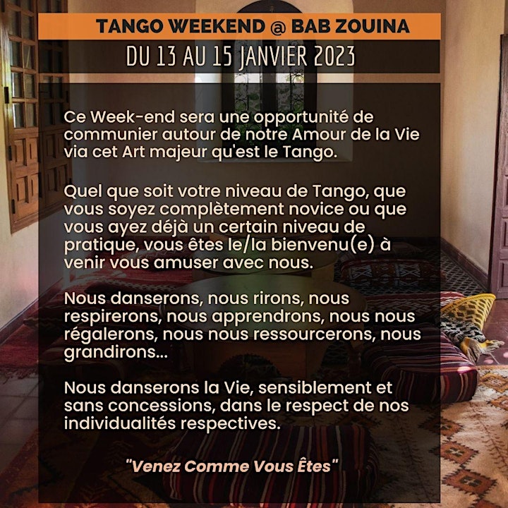 Image pour Tango Week-end @ Bab Zouina (Ourika) du vendredi 13 au dimanche 15 janvier 