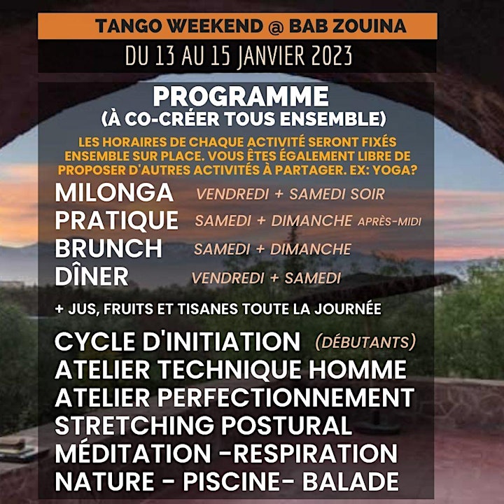 Image pour Tango Week-end @ Bab Zouina (Ourika) du vendredi 13 au dimanche 15 janvier