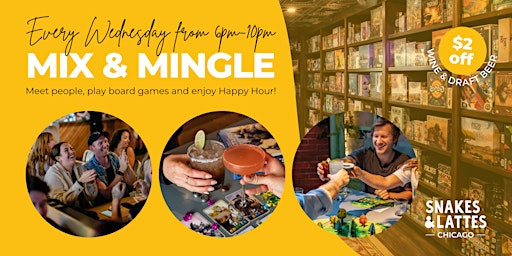 Imagem principal de Chicago Mix & Mingle - Meet people, play board games & enjoy Happy Hour!