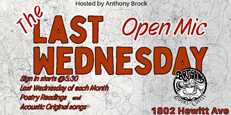 The Last Wednesday Open Mic - Poetry and Singer Songwriter night