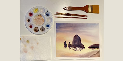 Watercolors Made Easy: Oregon Beach Sunset primary image