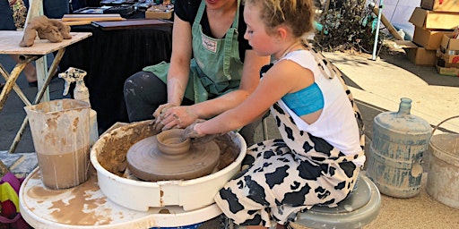 Intro to Pottery wheel throwing for families in Oakville, Bronte Harbour