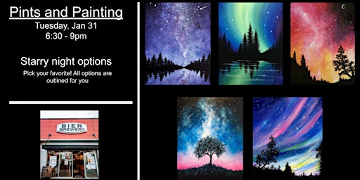 Pints and Painting: Starry night options