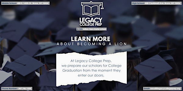 Legacy College Prep Charter Middle School Information Session