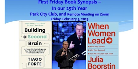 First Friday Book Synopsis, February 3, 2023