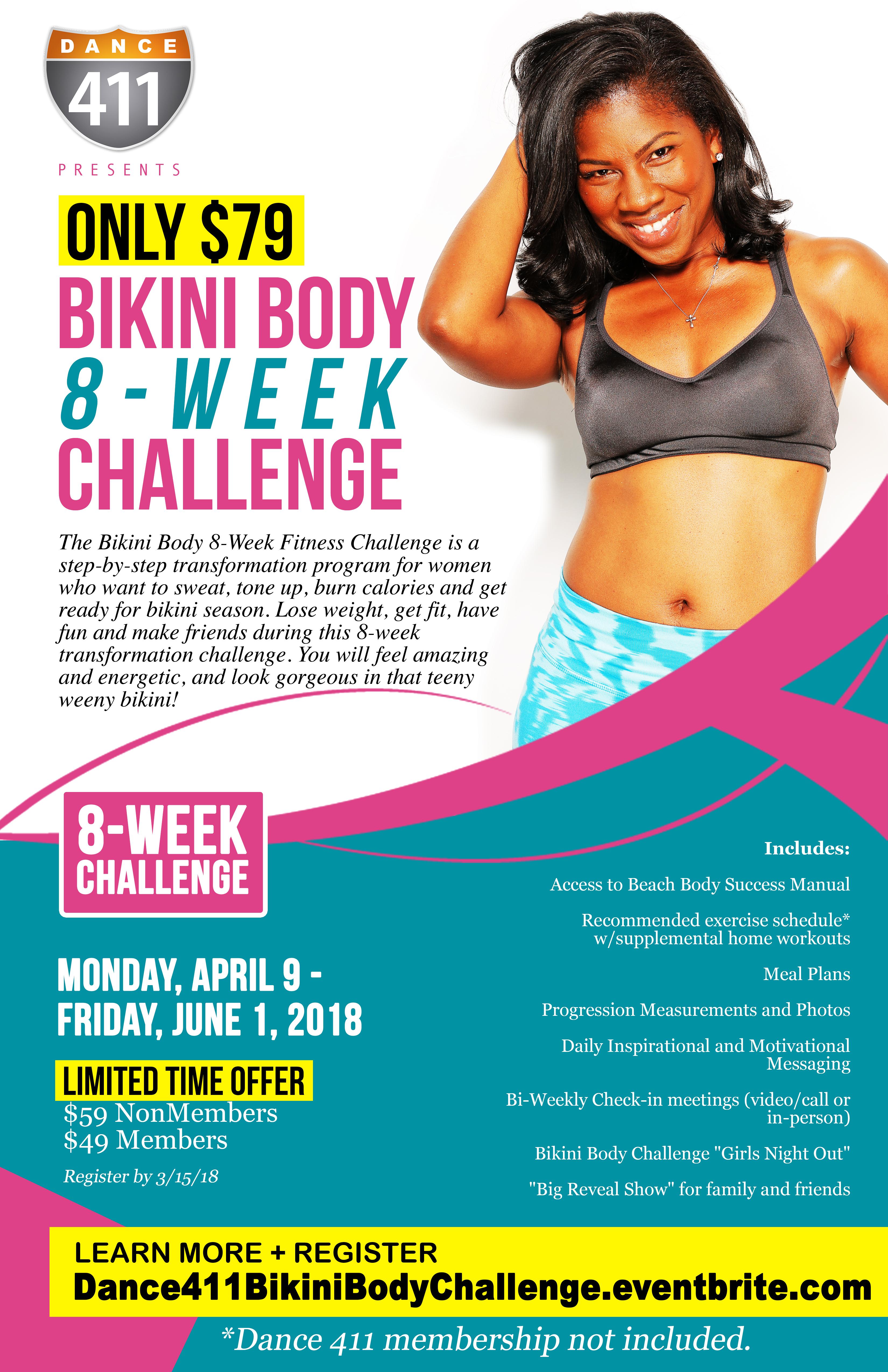 Dance 411: Adult Bikini Body 8-Week Fitness Challenge - 9 APR 2018