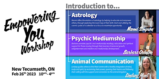 EMPOWERING YOU Workshop. Astrology, Intuition & Animal Communication.