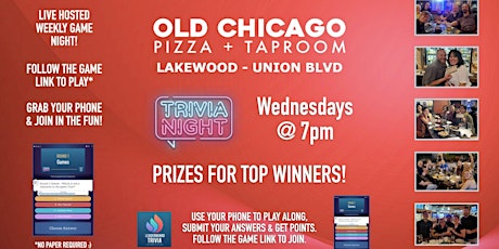 Trivia Game Night | Old Chicago - Lakewood Union BLVD CO