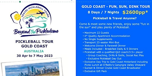 Gold Coast - Fun, Sun, Dink Pickleball Tour