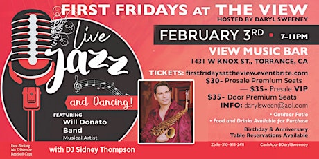 First Fridays at the View-Live Jazz & Dancing