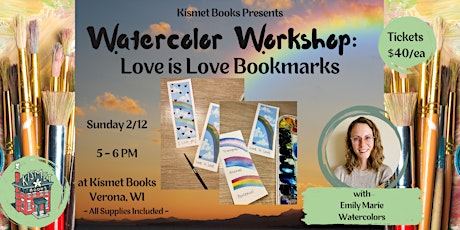 Watercolor Workshop: Love is Love Bookmark Class