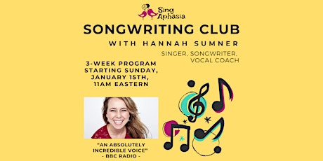 Songwriting Club with Hannah - January 2023 primary image