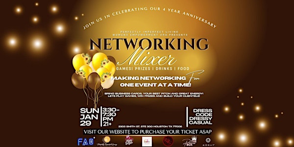 Perfectly Imperfect Living 4th Year Anniversary 'Networking Mixer'