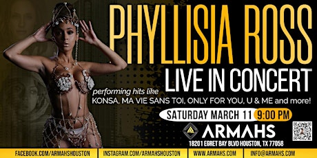 PHYLLISIA ROSS live in concert! Performing hits ONLY FOR YOU, KONSA & more!