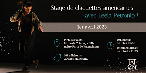 Stage de claquettes américaines avec Leela Petronio à Lille