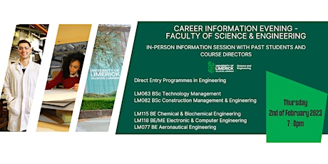 Career Information Evening: Direct Entry Degree Programmes in Engineering primary image