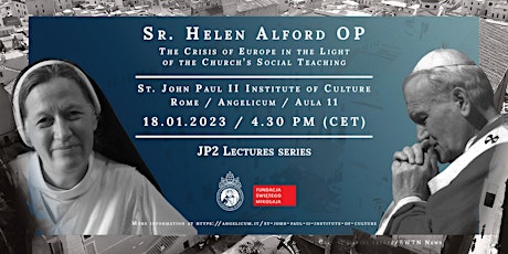JP2 Lecture / Helen Alford OP: The Crisis of Europe in the Light of the CST primary image