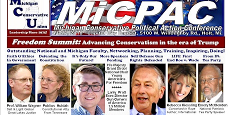 Image principale de MiCPAC2018! Michigan Conservative Political Action Conference