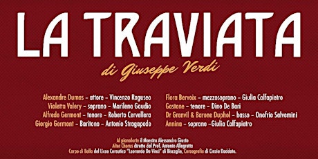 Immagine principale di La Traviata di Giuseppe Verdi  in scena il 18 marzo a Molfetta  