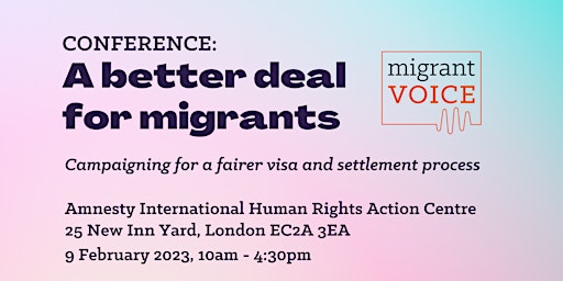 Migrant Voice presents: "A Better Deal for Migrants"