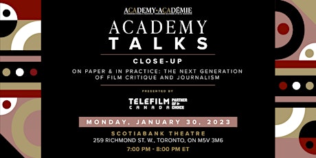 Imagem principal do evento Academy Talks: Close-Up | The Next Generation of Film Critique & Journalism