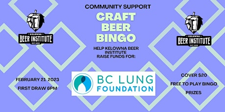 Community Support Craft Beer Bingo - BC Lung Foundation