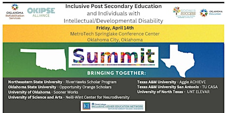 Inclusive Post Secondary Education Oklahoma/Texas Summit