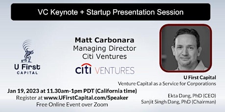 ​Venture Capital Keynote + Startup Presentation Session primary image