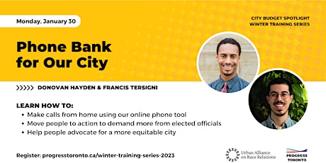 Winter Training Series: Phone Bank for Our City