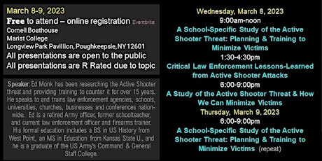 A School-Specific Study of Active Shooter Threat Night Class March 9th