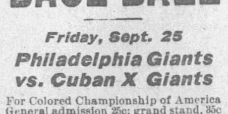 Negro League Soul:1903-04 Championship Series Cuban X Giants v Phil Giants