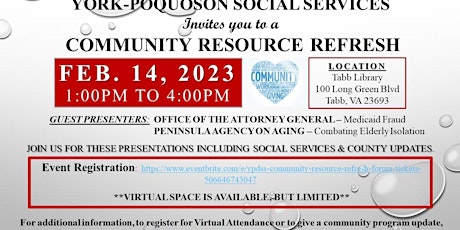 YPDSS Community Resource Refresh Forum