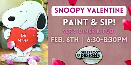 Snoopy Valentine Paint + Sip | 9ers Diner