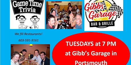 Game Time Trivia Tuesdays   at Gibbs Garage in Portsmouth