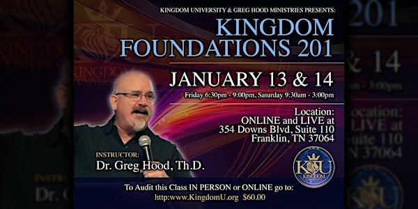 KU's Kingdom Foundation 201 Class ONLINE TICKET