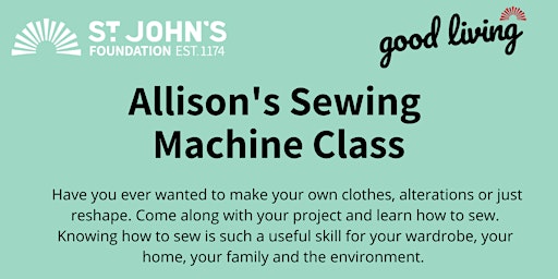 Allison's Sewing Machine Class for Over 55s