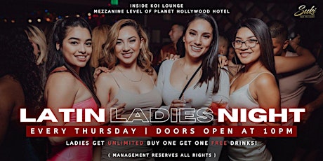 Thursday Open Bar Latin Ladies Night | VIP Tables with Bottomless Bottles