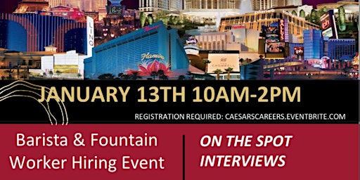 Cashier/ Fountain Workers Hiring Event