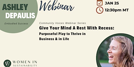 Community Voices Webinar Series: Give Your Mind A Rest With Recess