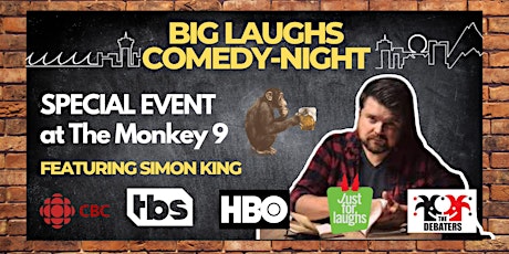 Imagem principal do evento Big Laughs Comedy Night at The Monkey 9