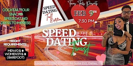 Speed Dating, Tall Edition – Dallas TX, Meet Your Future Husband or Wife