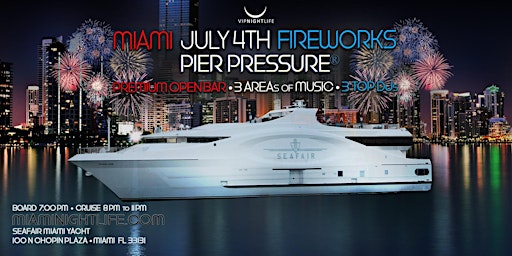 July 4th Miami Fireworks Yacht Party Cruise primary image