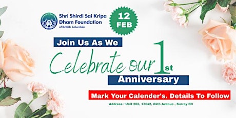 Shirdi Sai Mandir, Surrey. 1st Anniversary Celebration