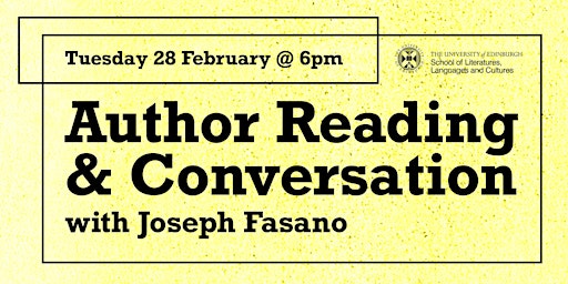 Author Reading & Conversation: Joseph Fasano