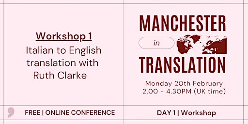 Manchester in Translation 2023: Italian-English Workshop